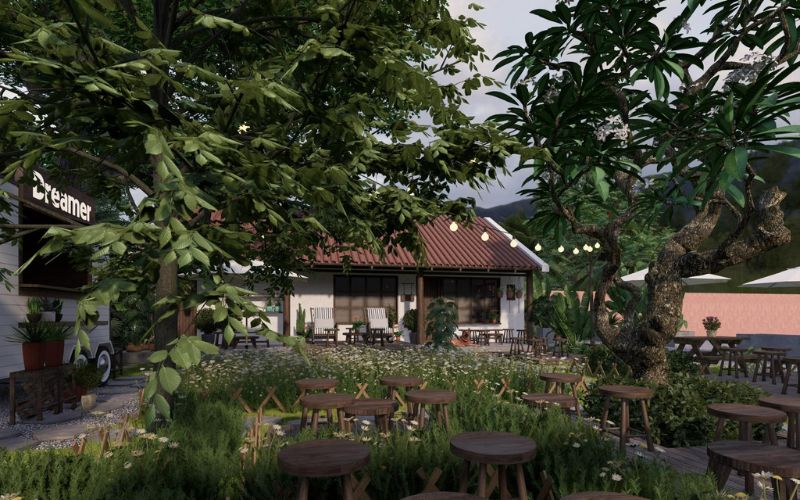 Định mức đầu tư ước tính thiết kế quán cafe sân vườn 500m2