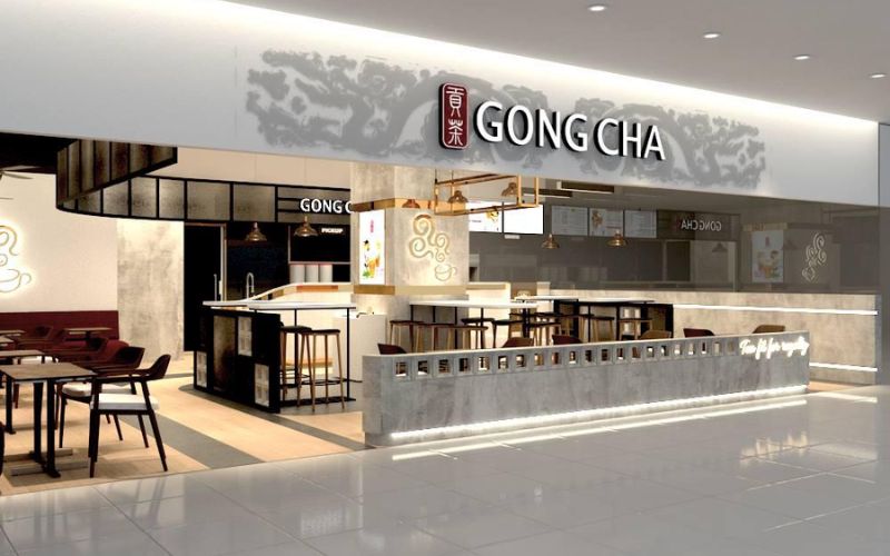 Thiết kế quán trà sữa máy lạnh 