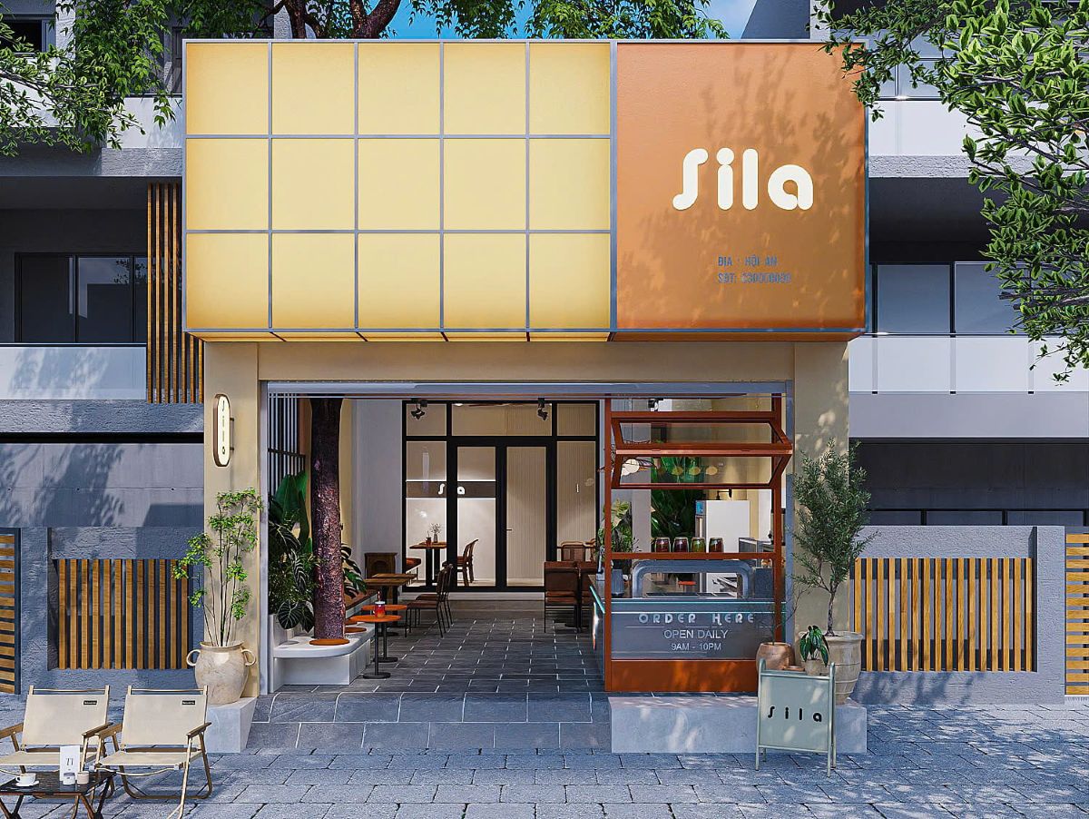 thiết kế quán trà sữa SILA tại Hội An