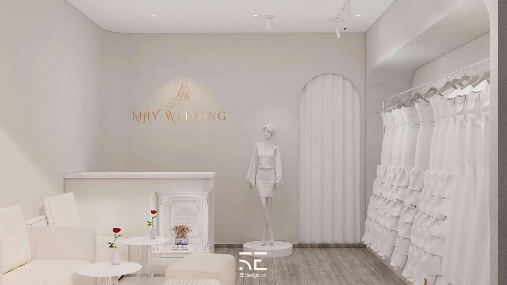 Dự án thiết kế showroom áo cưới Mây Wedding tại Đà Nẵng