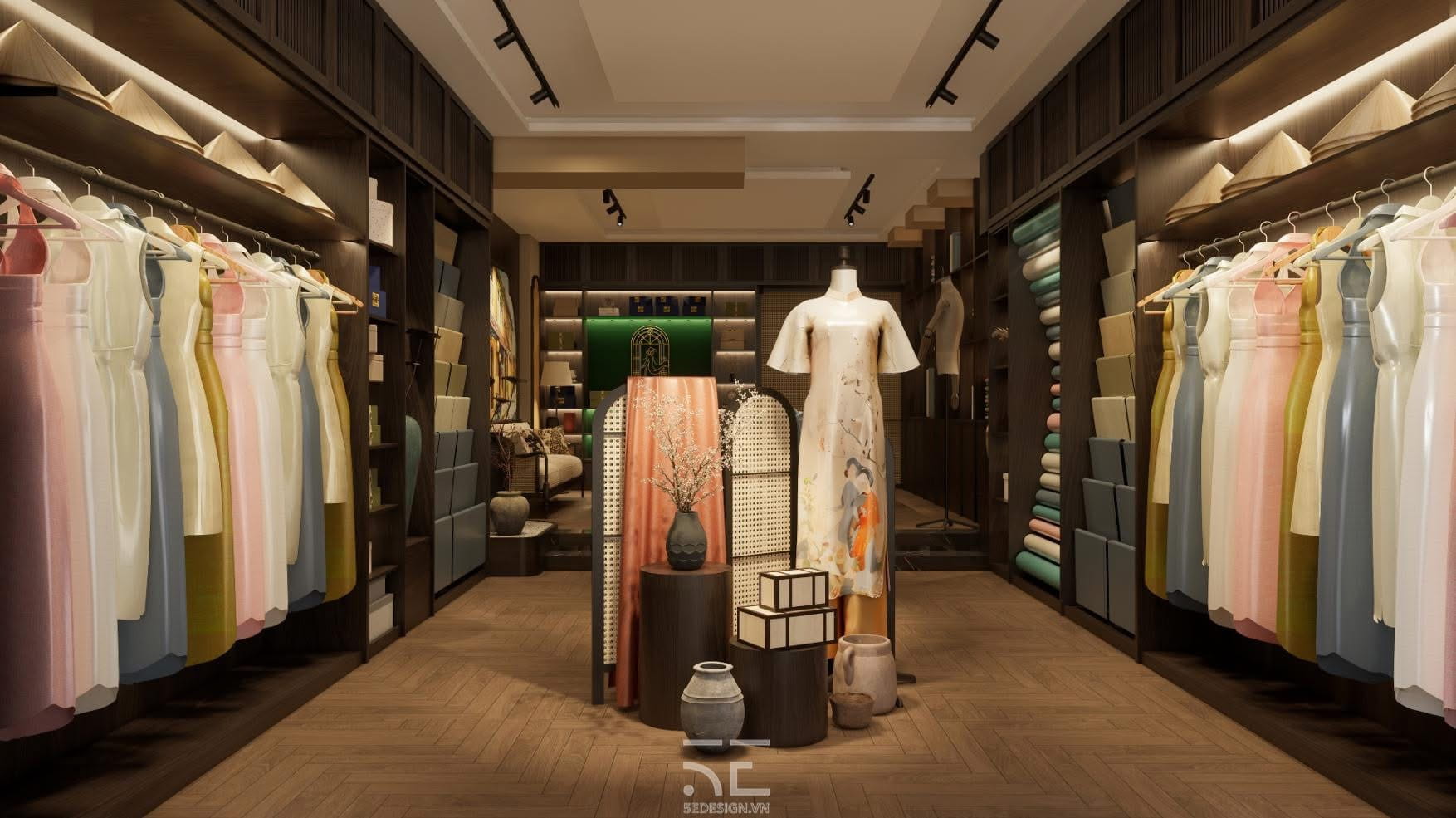 thiết kế showroom nhà lụa