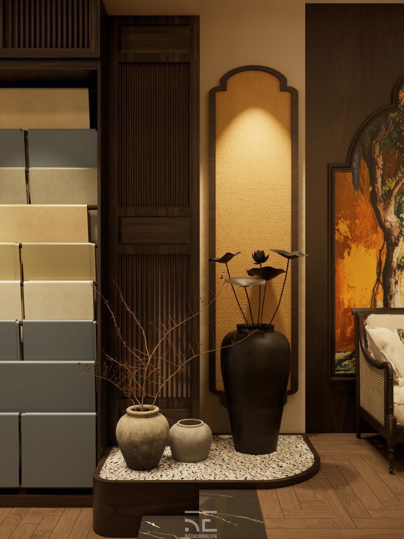 thiết kế showroom nhà lụa
