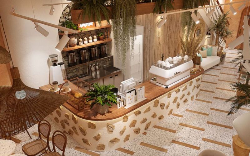 Khu vực quầy bar và quầy pha chế 