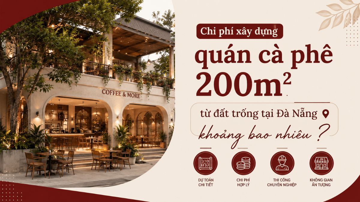 xây quán cà phê 200m2