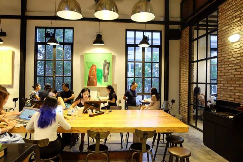Thiết kế cafe Industrial Workshop 