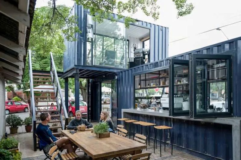 Thiết kế cafe Industrial Container 