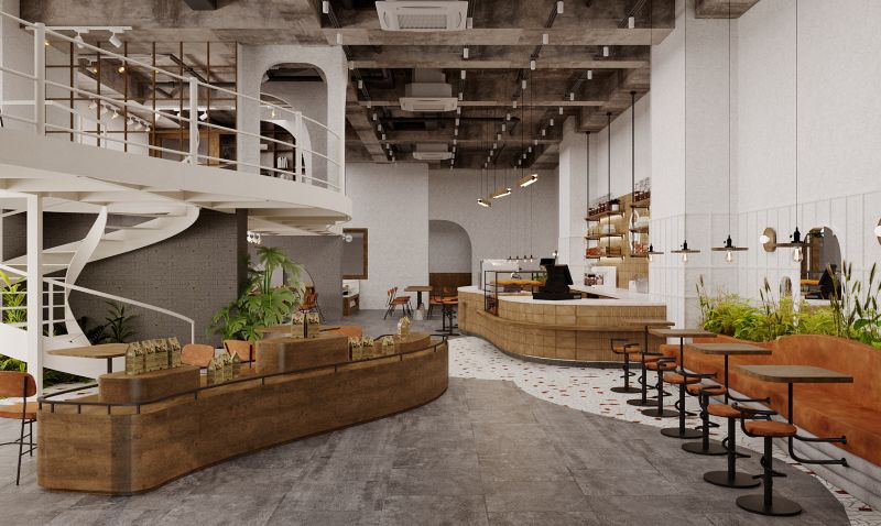 Thiết kế quầy bar kết hợp khu vực Bakery 