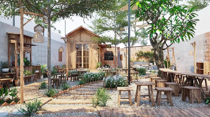 mở quán cà phê sân vườn