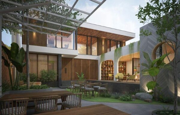 Nhà ở kết hợp quán cafe sân vườn