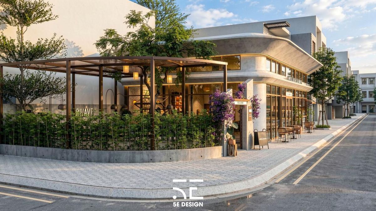 Ý tưởng thiết kế Contemporary Café kết hợp Biophilic Design