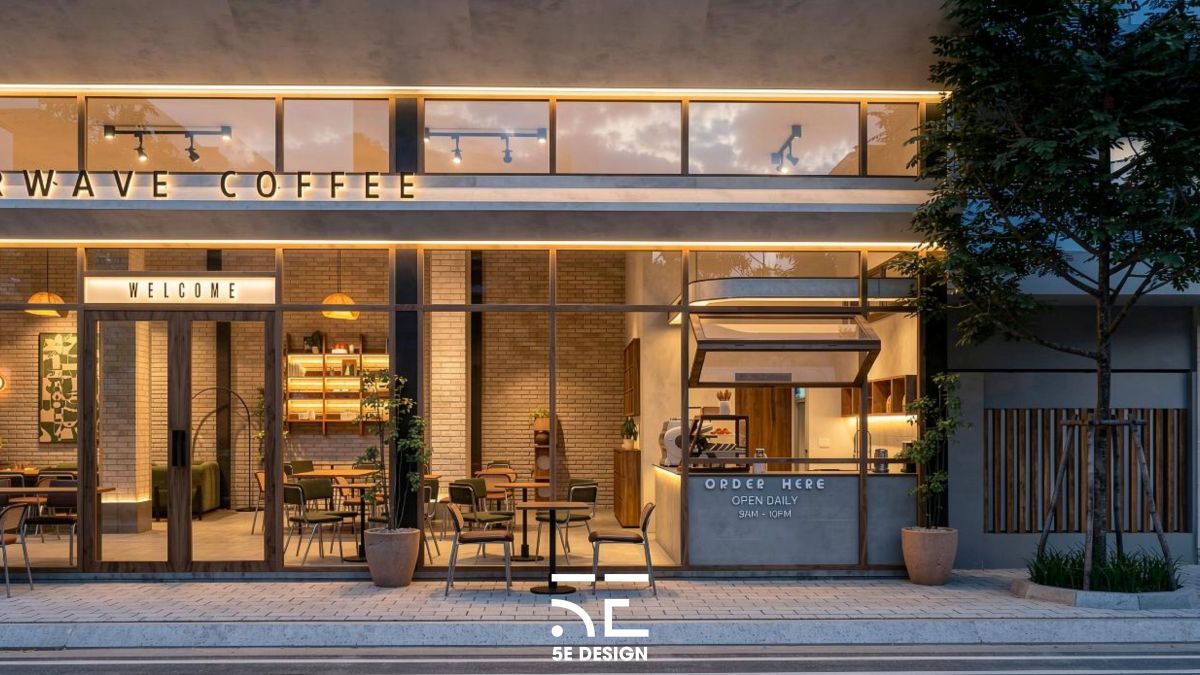 Ý tưởng thiết kế Contemporary Café kết hợp Biophilic Design